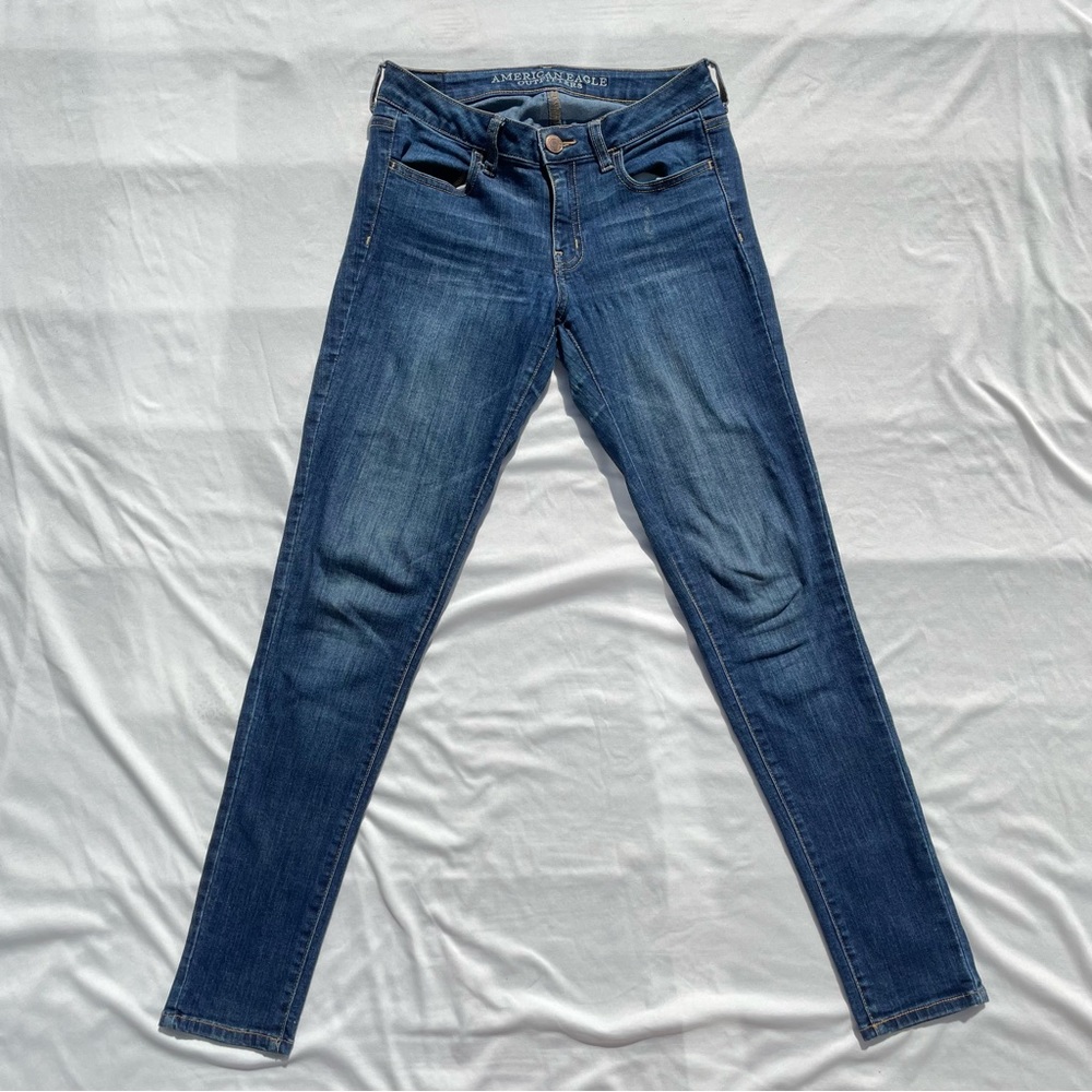American Eagle blue skinny jeggings